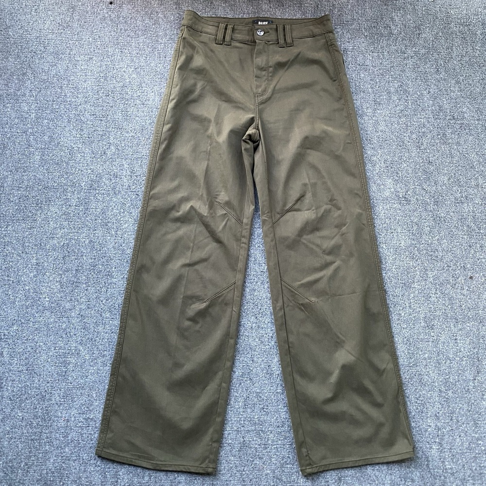 Paige High Waisted Wide Leg Pants Size 29 Olive Green Stretch Minimalist Trouser